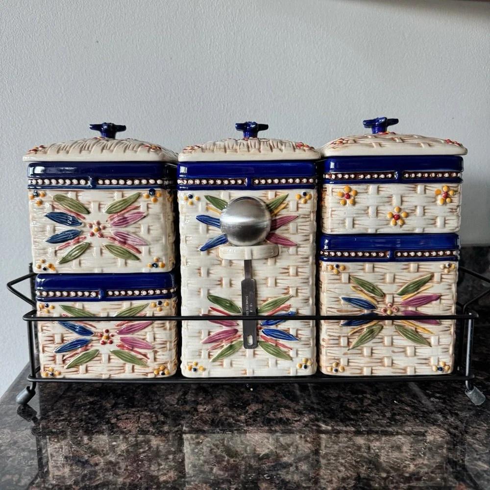 Temptations by Tara Old World Basketweave Configurable Stackable Canisters Base